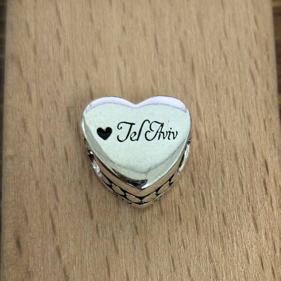 Pandora Tel Aviv Heart Exclusive Dangle Charm, S925 Silver Jewelry - Picture 1 of 4